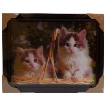 Картина 5D DS835/195 №195 36*46 "Котята в корзине 2"