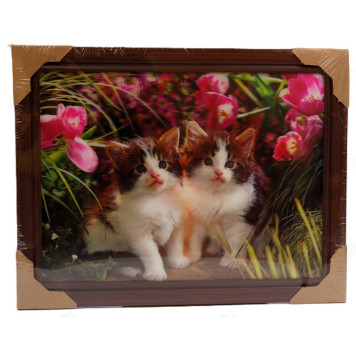 Картина 5D DS835/196 №196 36*46 "Котята в тюльпанах"