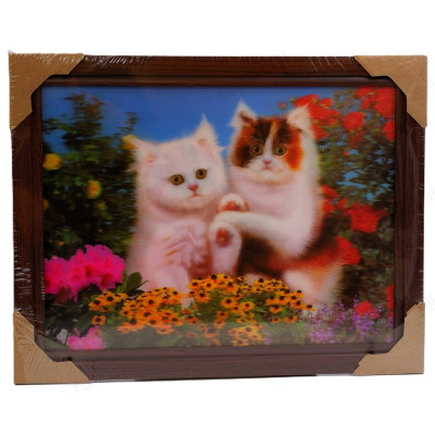 Картина 5D DS835/198 №198 36*46 "Котята на клумбе"