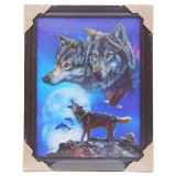 Картина 5D №24 "Волк воющий на луну у моря"