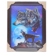 Картина 5D №24 "Волк воющий на луну у моря"