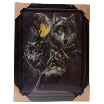 Картина 5D DS835/25 №25 "4 волка и луна"