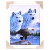 Картина 5D DS835/26 №26 "2 волка и орлан"