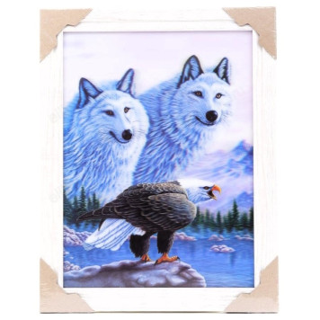 Картина 5D DS835/26 №26 "2 волка и орлан"