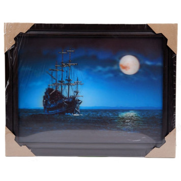 Картина 5D DS835/4 №4 "Корабль и луна"