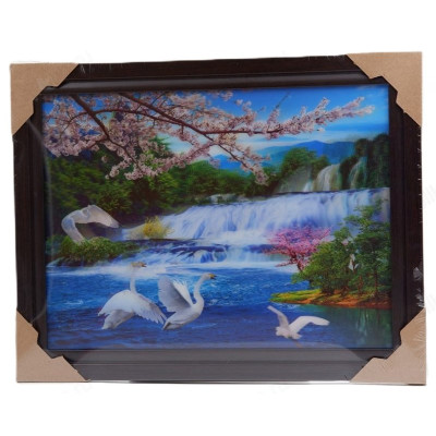 Картина 5D DS835/63 №63 "Лебеди у водопада"