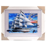 Картина 5D DS835/64 №64 "Белый парусник и дельфины"