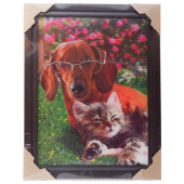 Картина 5D DS835/8 №8 "Пес в очках и котенок"