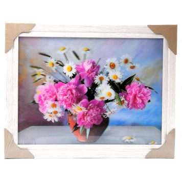 Картина 5D DS835/81 №81 "Пионы и ромашки"