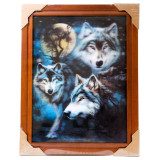 Картина 5D DS835/85 №85 36*46 "4 волка и луна 2"