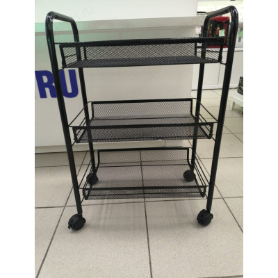 Этажерка 3-х ярусная металл на колесах