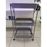 Этажерка 3-х ярусная металл на колесах складная