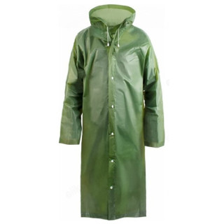 Дождевик EVA005G с капюшоном на кнопках зеленый