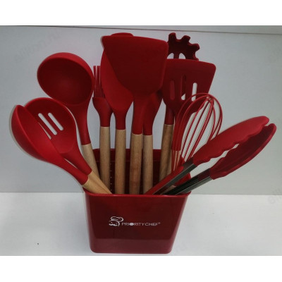 Набор кухонный силикон артFL430A-13PC 11пр красн-1