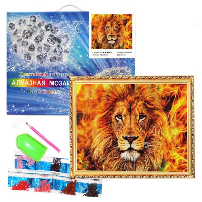 Мозаика алмазная GA79047 Огненный лев