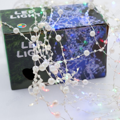 Гирлянда-штора ГШЖ-1/5 жемчуг 1,5*1,5м цветная