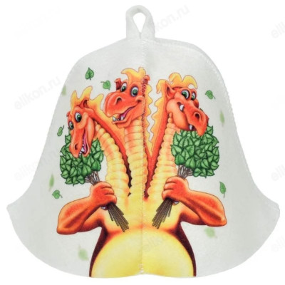 Шапка банная Змей Горыныч войлок hot pot