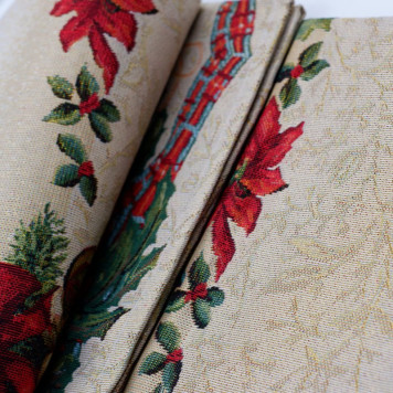 Скатерть гобелен Новый год 150*220 HY682-1