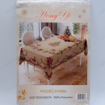 Скатерть гобелен Новый год 150*220 HY682-2