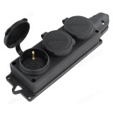 Колодка тройная с/з каучук с заглушками 16А IP44 "UNIVersal"