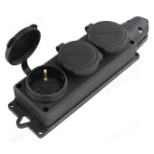 Колодка тройная с/з каучук с заглушками 16А IP44 "UNIVersal"