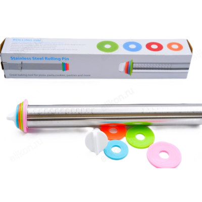 Скалка с регулируемой толщиной теста J-03 35cм металл