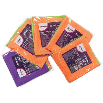 Набор салфеток из микрофибры для мытья стекол JENNA (JN-00604х5шт) КИТАЙ JN-00619