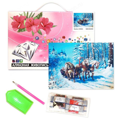 Мозаика алмазная JS20422 Зимняя тройка