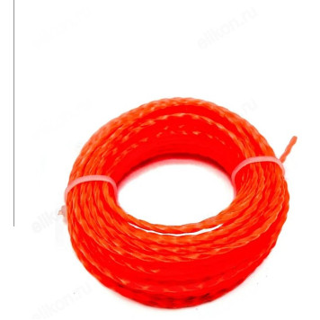 Леска для триммера d 2,4мм,15м скрученный квадрат