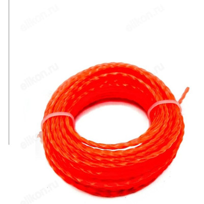 Леска для триммера d 2,4мм,15м скрученный квадрат