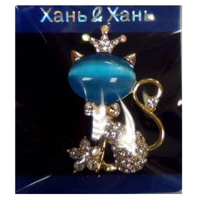 Брошь Кошка с короной