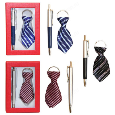Набор подарочный 2в1 (ручка, брелок Галстук) Р-8, 10*12см