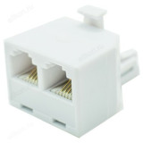 Переходник ТЛФ штекер-2гнезда КD2-6P4C