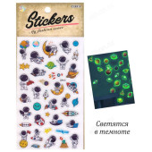 Наклейка Космонавт CDFA-01 Р22072-4 светящаяся, 10*16см