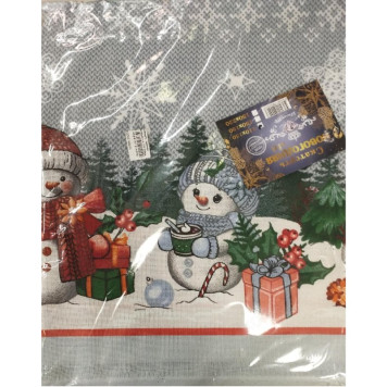 Скатерть льняная 140*220см Новый год-1