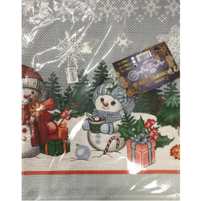 Скатерть льняная 140*220см Новый год-1