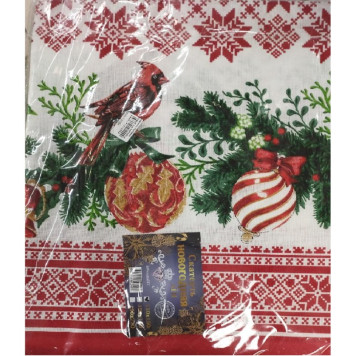 Скатерть льняная 140*220см Новый год-2