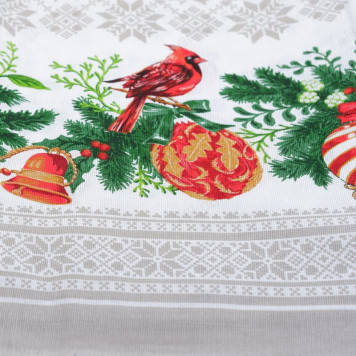 Скатерть льняная 140*220см Новый год-4