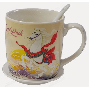 Кружка НГ НК-2354 подарочная упаковка (блюдце, ложка)-2