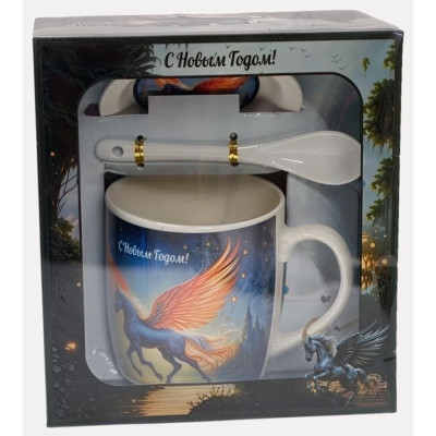 Кружка НГ НК-2366 подарочная упаковка (блюдце, ложка)-3