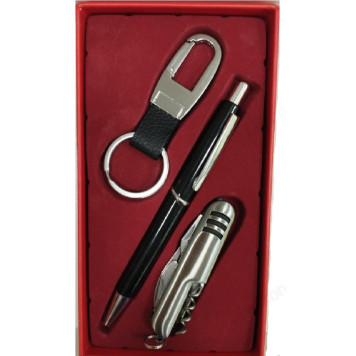 Набор подарочный 3в1 (ручка, брелок, нож) D