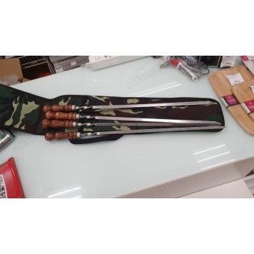 Набор МИНИ для туриста шампуры в чехле 4 шампур+мангал+кочерга-1