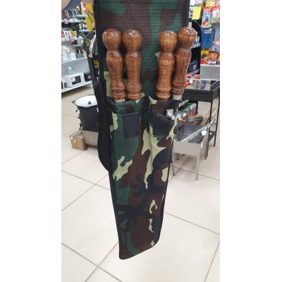 Набор МИНИ для туриста шампуры в чехле 4 шампур+мангал+кочерга