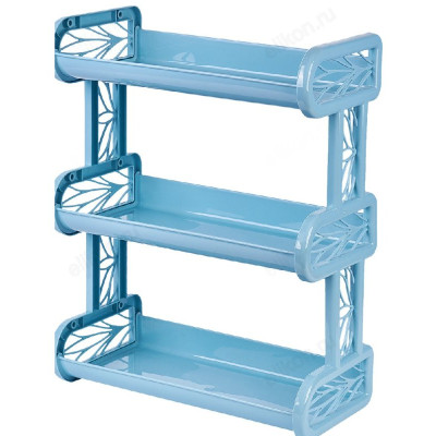 Полка навесная трехсекционная голубой пастельный