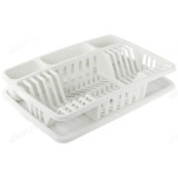 Сушилка для посуды с поддоном белая