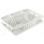 Сушилка для посуды с поддоном белая