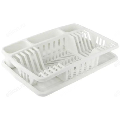 Сушилка для посуды с поддоном белая