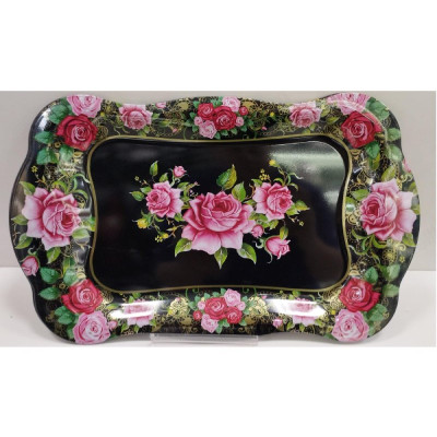 Поднос металл Цветы ПЦ-38*25