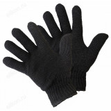 Перчатки вязаные PERZ2N двойные, без покрытия, 86г, черные/200/5