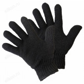 Перчатки вязаные PERZ2N двойные, без покрытия, 86г, черные/200/5
